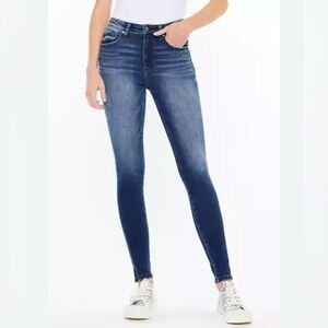 Kancan Curvy High Rise Ankle Skinny Stretch Denim Dark Wash Jeans 29